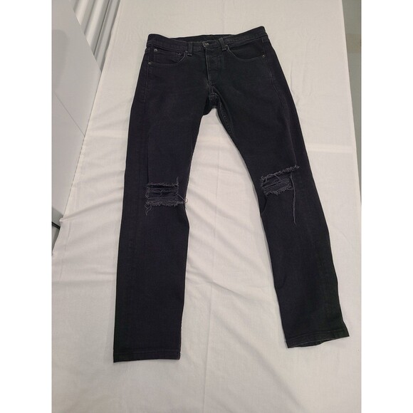 rag & bone New York Fit 1 Extra Slim Black Holes Distressed Jeans Men's Size 30 - Picture 1 of 8